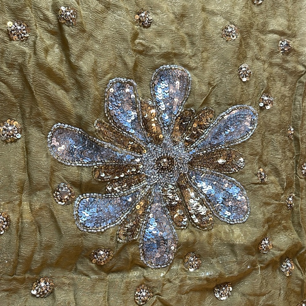 Olive green sari